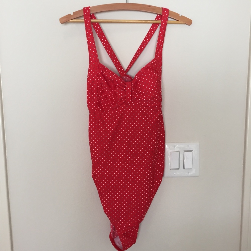 Red Polka Dot maternity Swimsuit